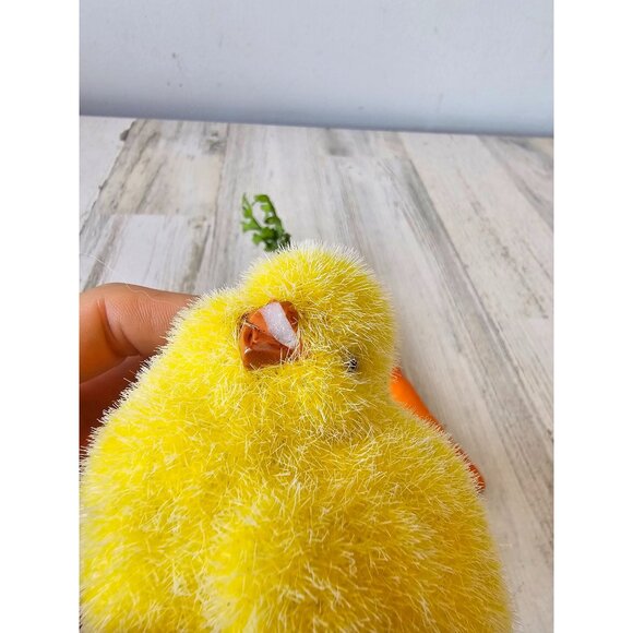 Vintage chick carrot eggs glitter flower spring Easter decor set - Picture 5 of 9